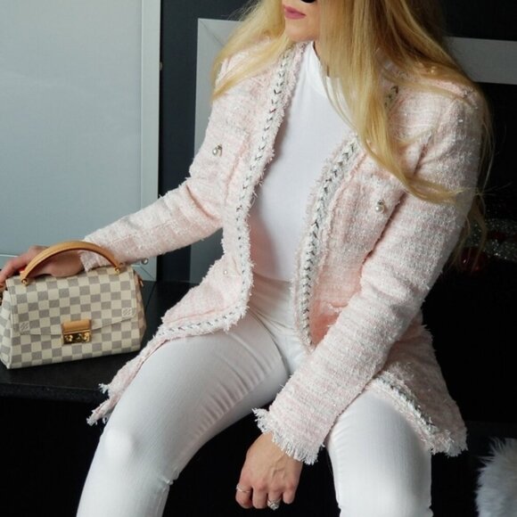 Classic blazer pink tweed blazer Pink - Picture 5 of 7